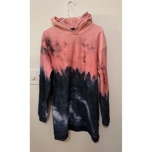 Aloha‎ From Deer Gray/Pink Forest Tie Dye Women's Size L Sweatshirt Dress